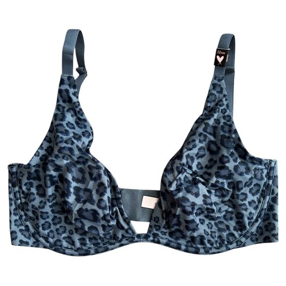 Victoria's Secret Unlined Plunge Bra Black Pearl Leopard, 32A - Picture 1 of 5